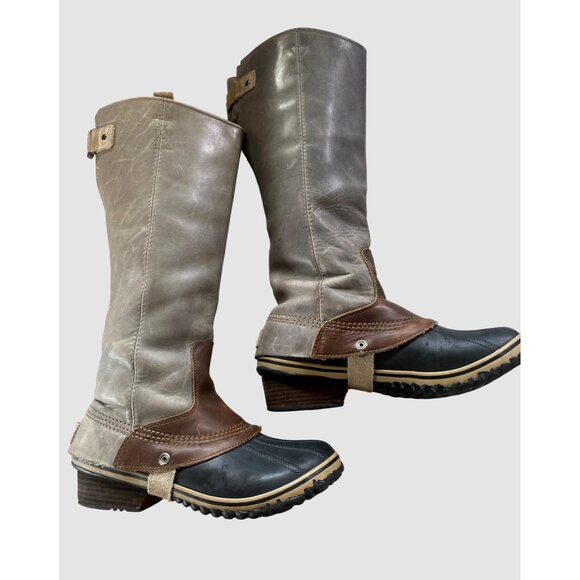 SOREL SLIMPACK Tall 10 Equestrian Riding Boot Shale Gray Waterproof RARE HTF - Picture 7 of 17